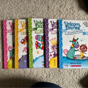 Scholastic Unicorn Diaries Collection - Pink, Yellow, Green, Purple, Blue